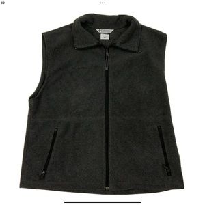 Columbia Full Zip Fleece Charcoal Gray Vest 2 Zip Pockets
Size XL